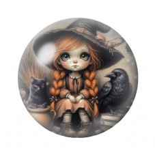 Cabochon en Verre Illustré Halloween 12 à 25mm  pour la Création de Bijoux Fantaisie - DIY