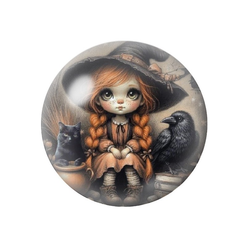 Cabochon en Verre Illustré Halloween 12 à 25mm
