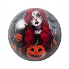 Cabochon en Verre Illustré Jeune Femme Gothique Halloween 12 à 25mm  pour la Création de Bijoux Fantaisie - DIY