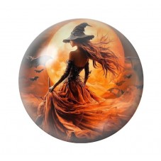 Cabochon en Verre Illustré Sorcière Halloween 12 à 25mm  pour la Création de Bijoux Fantaisie - DIY