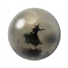 Cabochon en Verre Illustré Sorcière Pleine Lune Halloween 12 à 25mm  pour la Création de Bijoux Fantaisie - DIY