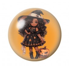 Cabochon en Verre Illustré Sorcière Halloween 12 à 25mm  pour la Création de Bijoux Fantaisie - DIY