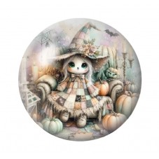 Cabochon en Verre Illustré Poupée Sorcière Halloween 12 à 25mm  pour la Création de Bijoux Fantaisie - DIY