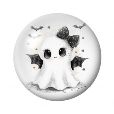 Cabochon en Verre Illustré Fantome Halloween 12 à 25mm  pour la Création de Bijoux Fantaisie - DIY