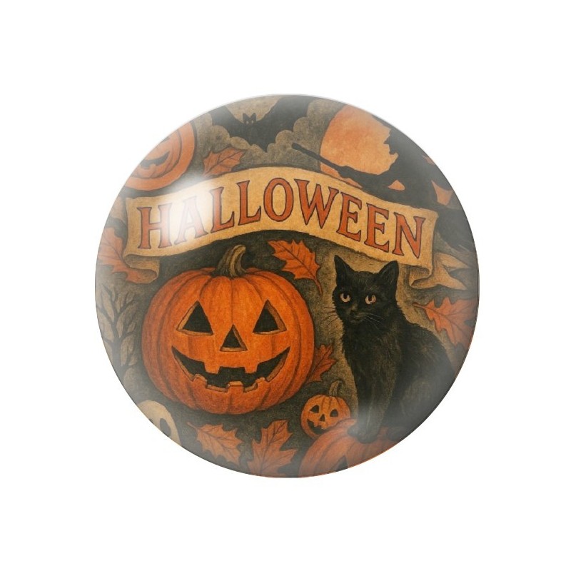 Cabochon en Verre Illustré Halloween 12 à 25mm