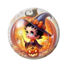 Cabochon en Verre Illustré Betty Boop Halloween 12 à 25mm  pour la Création de Bijoux Fantaisie - DIY