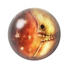 Cabochon en Verre Illustré Lune Halloween 12 à 25mm  pour la Création de Bijoux Fantaisie - DIY