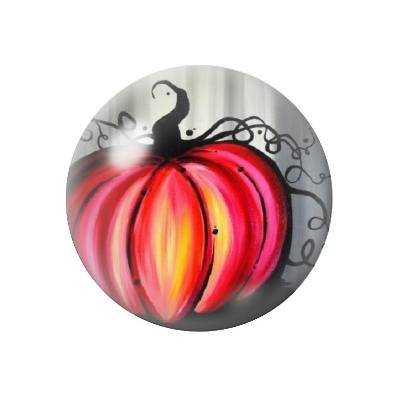 Cabochon en Verre Illustré Citrouille Halloween 12 à 25mm
