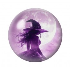 Cabochon en Verre Illustré Sorcière Halloween 12 à 25mm  pour la Création de Bijoux Fantaisie - DIY