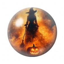 Cabochon en Verre Illustré Sorcière Halloween 12 à 25mm  pour la Création de Bijoux Fantaisie - DIY