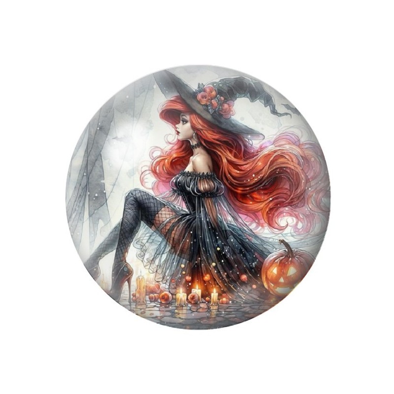 Cabochon en Verre Illustré La Petite Sirène Halloween 12 à 25mm