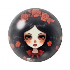 Cabochon en Verre Illustré Jeune Fille Halloween 12 à 25mm  pour la Création de Bijoux Fantaisie - DIY