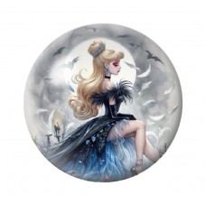 Cabochon en Verre Illustré Cendrillon Halloween 12 à 25mm  pour la Création de Bijoux Fantaisie - DIY