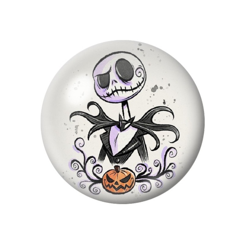 Cabochon en Verre Illustré Jack Halloween 12 à 25mm