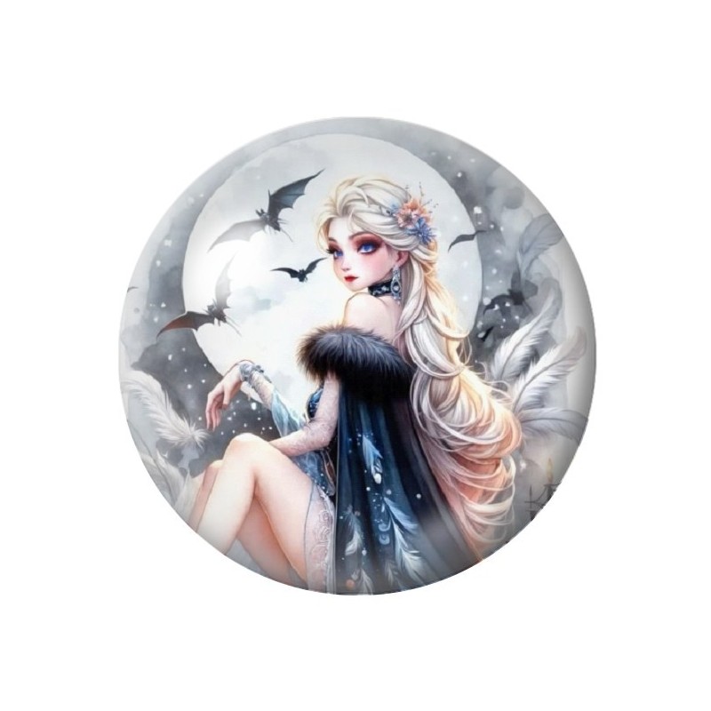 Cabochon en Verre Illustré La Reine des Neiges Halloween 12 à 25mm