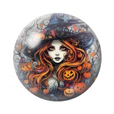 Cabochon en Verre Illustré Sorcière Halloween 12 à 25mm  pour la Création de Bijoux Fantaisie - DIY