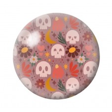Cabochon en Verre Illustré Tête de Mort Halloween 12 à 25mm  pour la Création de Bijoux Fantaisie - DIY