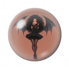 Cabochon en Verre Illustré Jeune Fille Démon Halloween 12 à 25mm  pour la Création de Bijoux Fantaisie - DIY