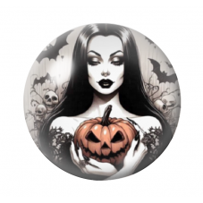Cabochon en Verre Illustré Morticia Addams Halloween 12 à 25mm  pour la Création de Bijoux Fantaisie - DIY