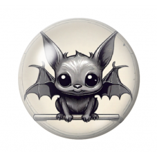 Cabochon en Verre Illustré Chauve-Souris Halloween 12 à 25mm  pour la Création de Bijoux Fantaisie - DIY