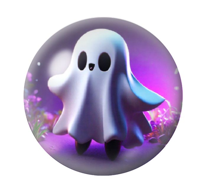 Cabochon en Verre Illustré Fantôme Halloween 12 à 25mm