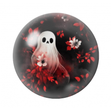 Cabochon en Verre Illustré Fantôme Halloween 12 à 25mm  pour la Création de Bijoux Fantaisie - DIY