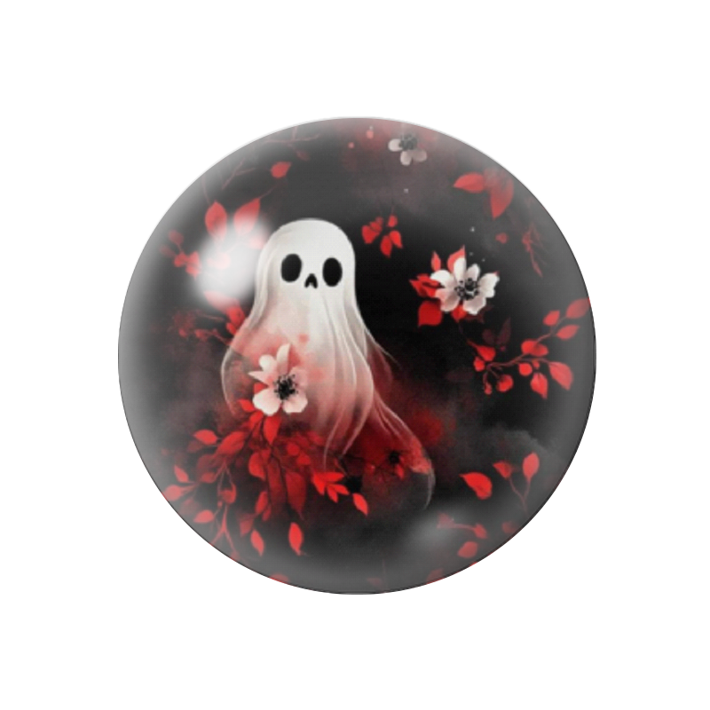 Cabochon en Verre Illustré Fantôme Halloween 12 à 25mm