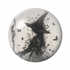 Cabochon en Verre Illustré Sorcière Halloween 12 à 25mm  pour la Création de Bijoux Fantaisie - DIY