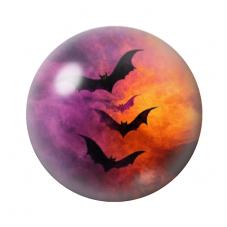 Cabochon en Verre Illustré Chauves-Souris Halloween 12 à 25mm  pour la Création de Bijoux Fantaisie - DIY