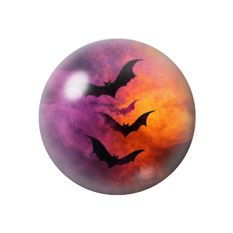 Cabochon en Verre Illustré Chauves-Souris Halloween 12 à 25mm