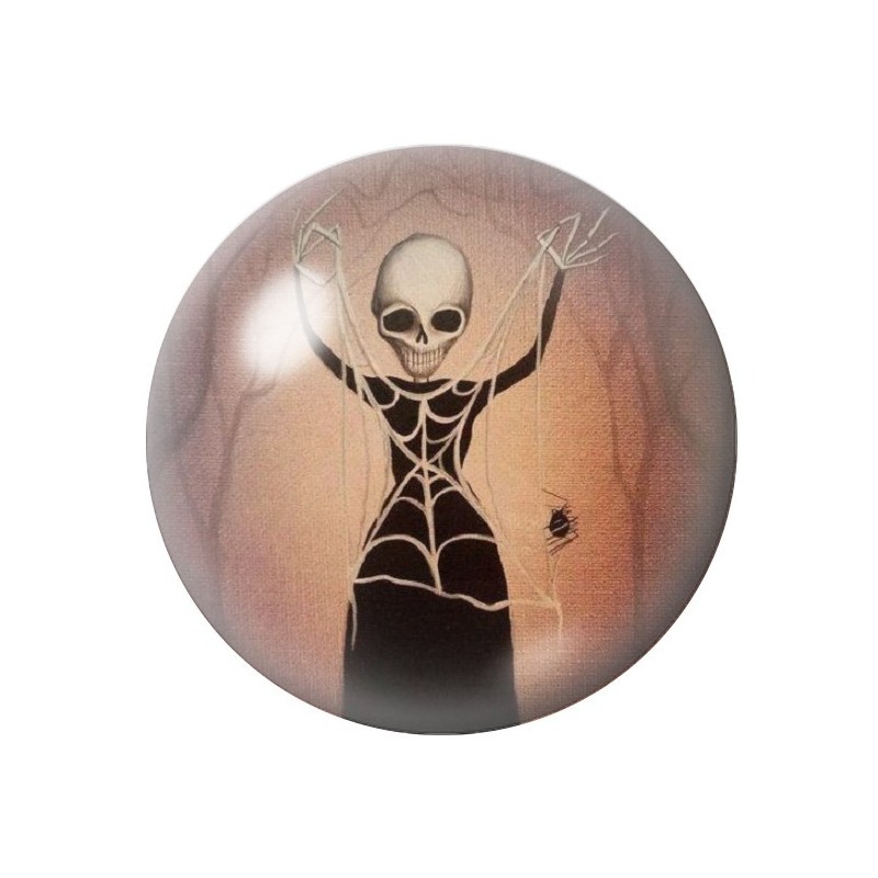 Cabochon en Verre Illustré Squelette Halloween 12 à 25mm