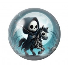 Cabochon en Verre Illustré Faucheuse Halloween 12 à 25mm  pour la Création de Bijoux Fantaisie - DIY
