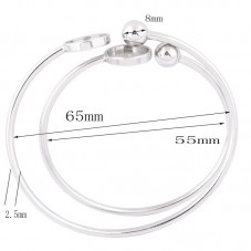 Support Bracelet Argenté en Acier Inoxydable pour Cabochon 12mm