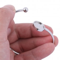 Support Bracelet Argenté en Acier Inoxydable pour Cabochon 12mm
