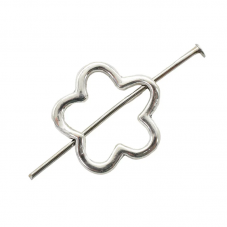 4 Connecteurs Perle Fleur en Métal Argenté 15x15mm