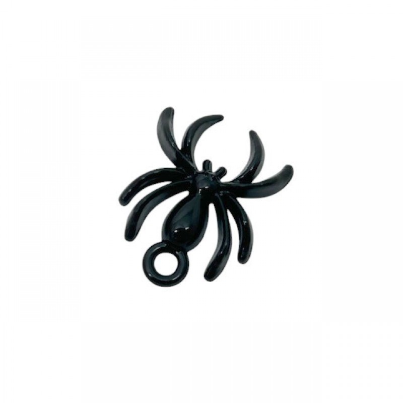 2 Breloques Araignée Noir Gothique 17x13mm