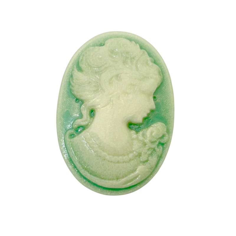2 Cabochons Camée Lady Femme Vintage Victorien 18x25mm