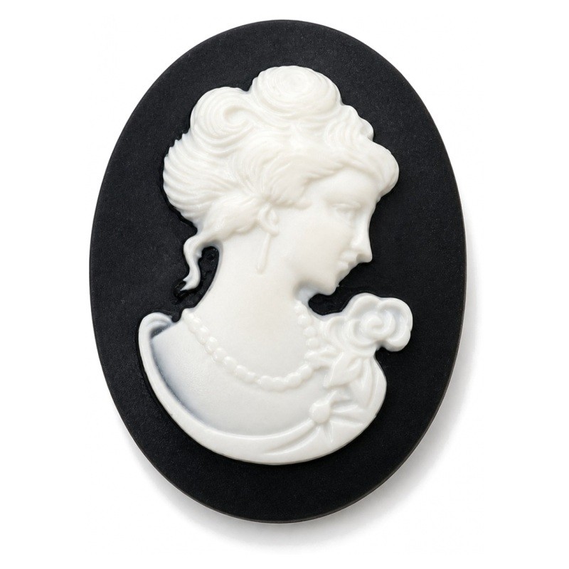 CamÃ©e Lady Vintage Noir et Blanc 30x40mm