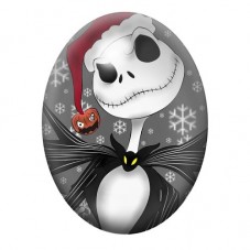 Cabochon en Verre Illustré Jack en Bonnet de Noël 13x18, 18x25 ou 30x40mm pour la création de bijoux fantaisie - DIY