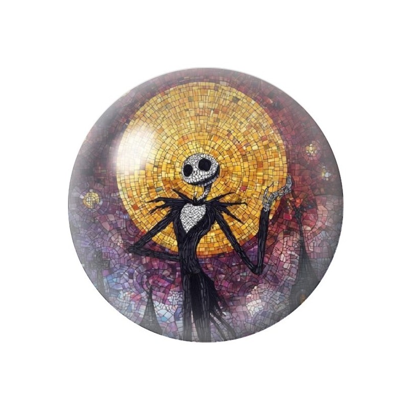 Cabochon en Verre Illustré Jack Gothique 12 à 25mm