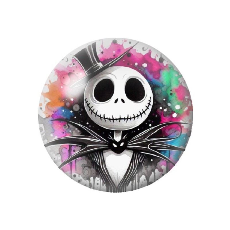 Cabochon en Verre Illustré Jack Gothique 12 à 25mm