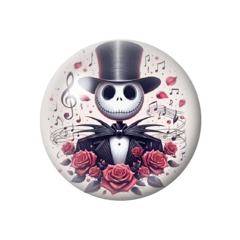 Cabochon en Verre Illustré Jack Gothique 12 à 25mm