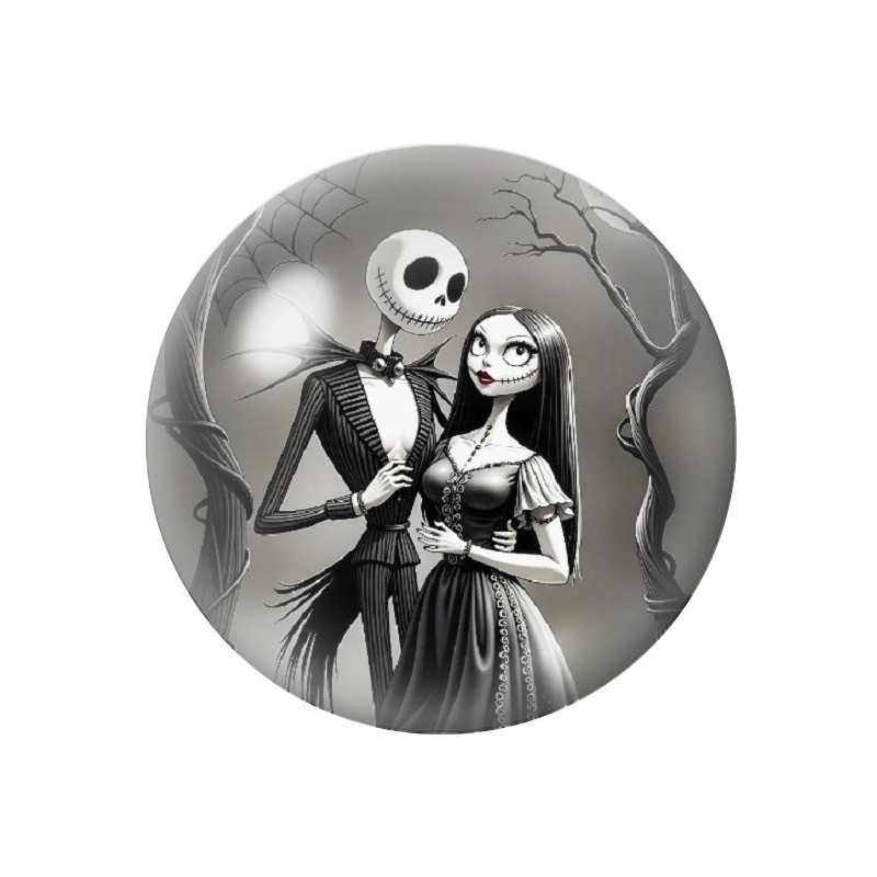 Cabochon en Verre Illustré Jack Gothique 12 à 25mm