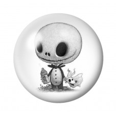 Cabochon en Verre Illustré Jack Gothique 12 à 25mm pour la création de bijoux fantaisie - DIY