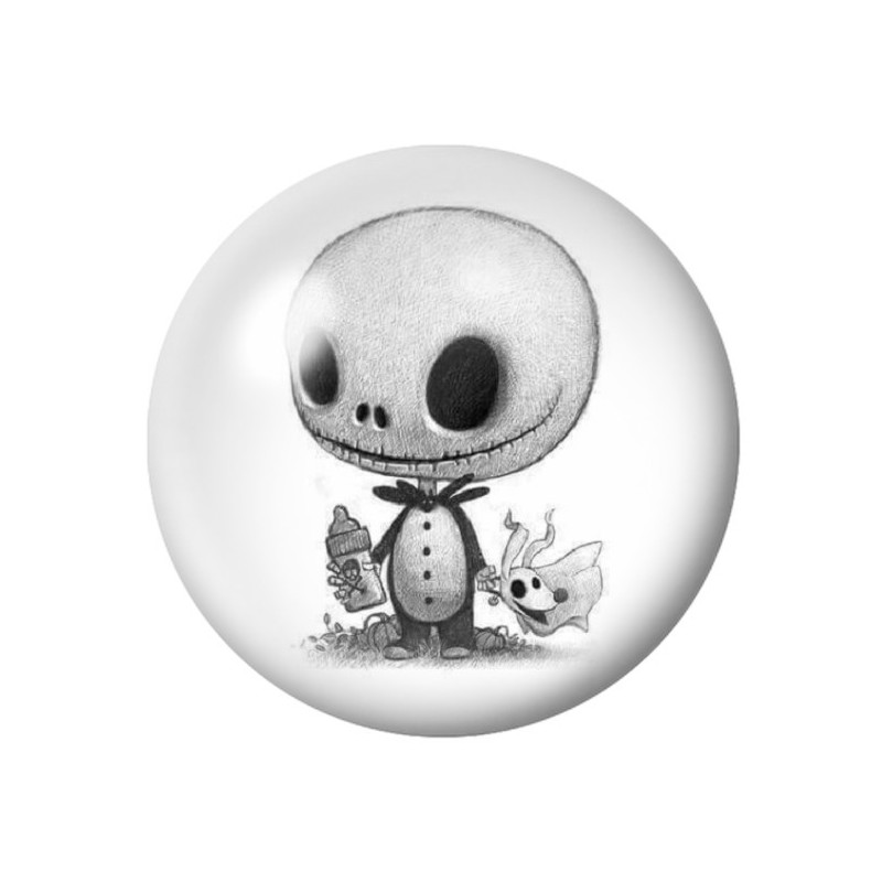 Cabochon en Verre Illustré Jack Gothique 12 à 25mm