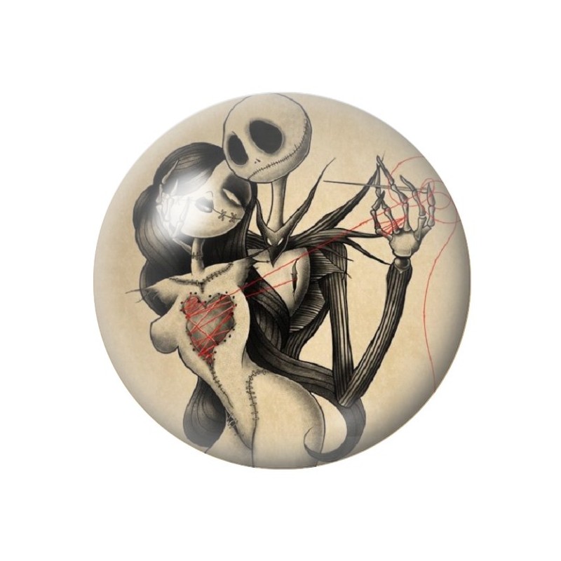 Cabochon en Verre Illustré Jack Gothique 12 à 25mm