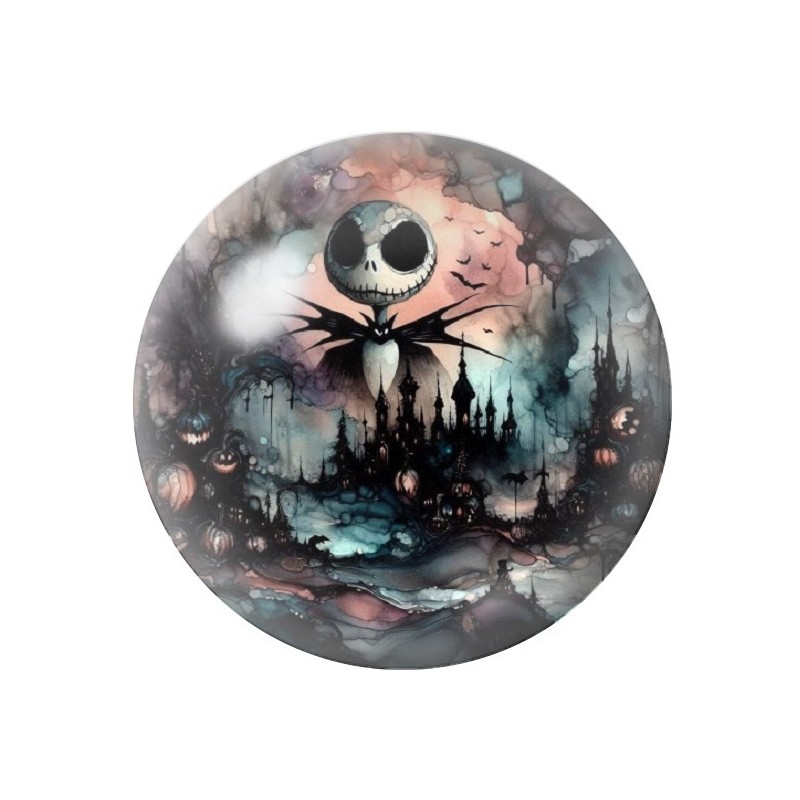 Cabochon en Verre Illustré Jack Gothique 12 à 25mm