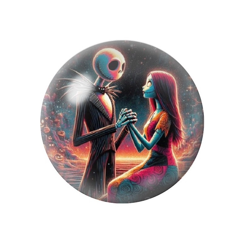 Cabochon en Verre Illustré Jack Gothique 12 à 25mm