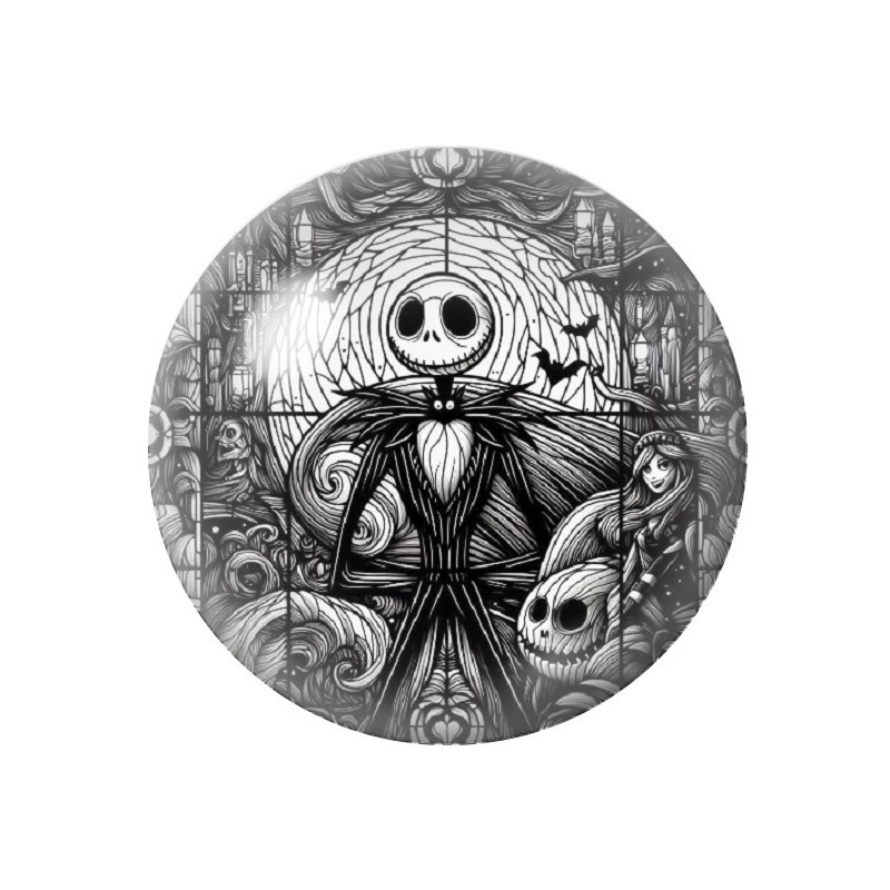 Cabochon en Verre Illustré Jack Gothique 12 à 25mm