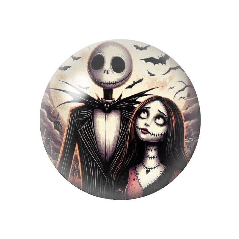 Cabochon en Verre Illustré Jack Gothique 12 à 25mm